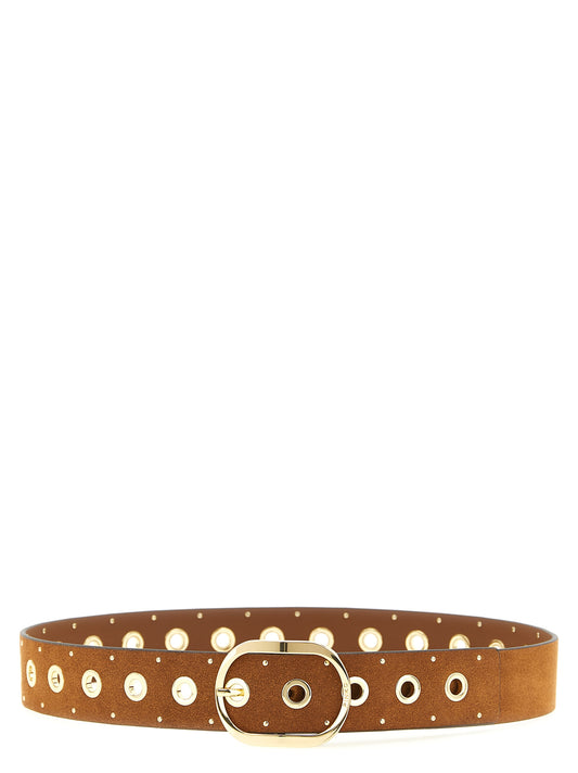 Belt by PINKO for women in suede lamb leather brown features an distinguished design, perfectly showcasing the sophisticated craftsmanship of this distinguished Suede Lamb Leather Belt.