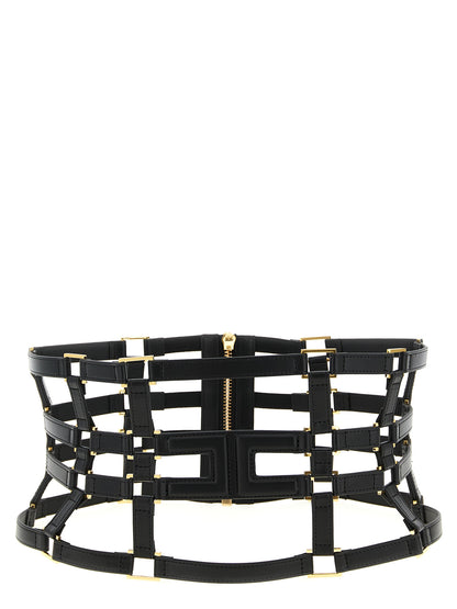Belt by Elisabetta Franchi for women in polyethylene polyurethane leather black features an distinguished design, perfectly showcasing the sophisticated craftsmanship of this distinguished Polyethylene Polyurethane leather Belt.
