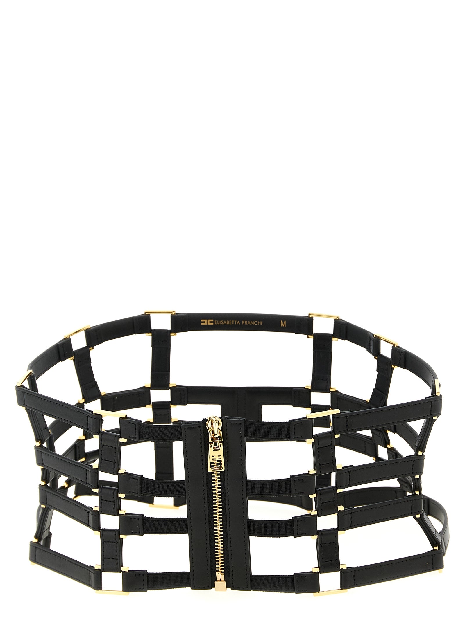 Belt by Elisabetta Franchi for women in polyethylene polyurethane leather black features a versatile silhouette, artfully showcasing the versatile design of the Polyethylene Polyurethane leather Belt for a sophisticated, premium finish.