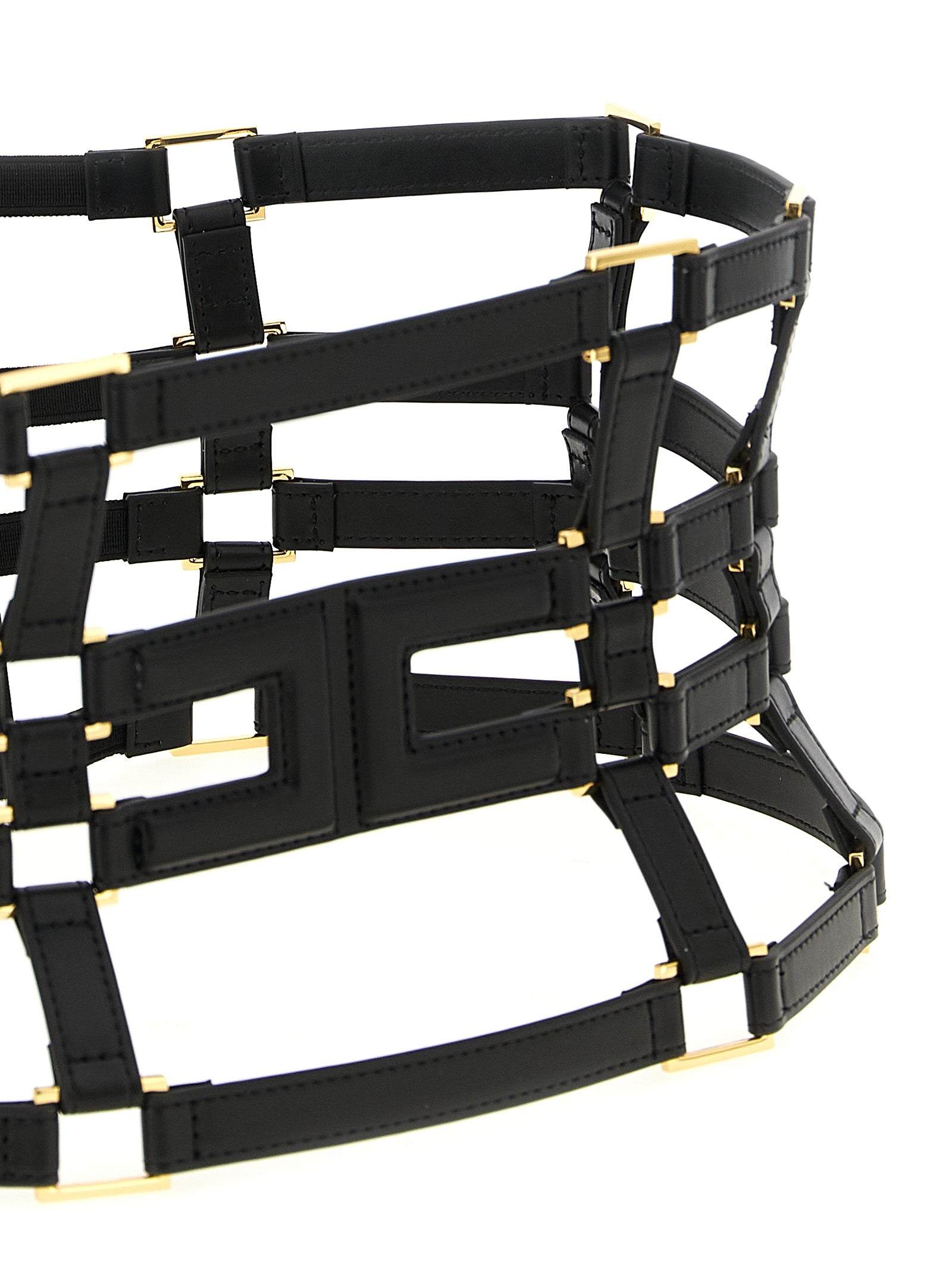Belt by Elisabetta Franchi for women in polyethylene polyurethane leather black features a bohemian chic silhouette, showcasing the bohemian chic Polyethylene Polyurethane leather Belt design with a sophisticated bohemian chic finish.