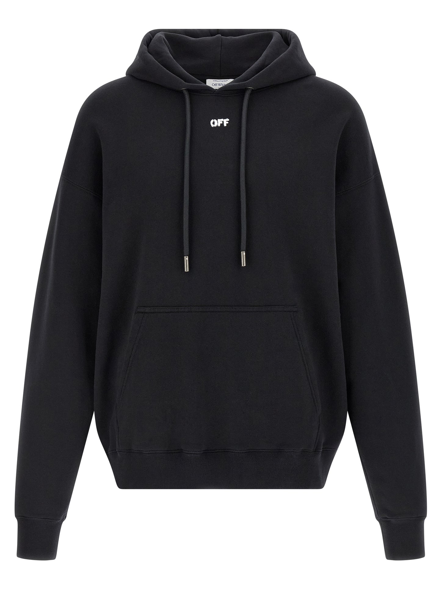 Sweatshirt Hoodie by Off-White for men in cotton black, white & print features an luminous silhouette, showcasing a sophisticated hooded neckline and for a truly luminous look.