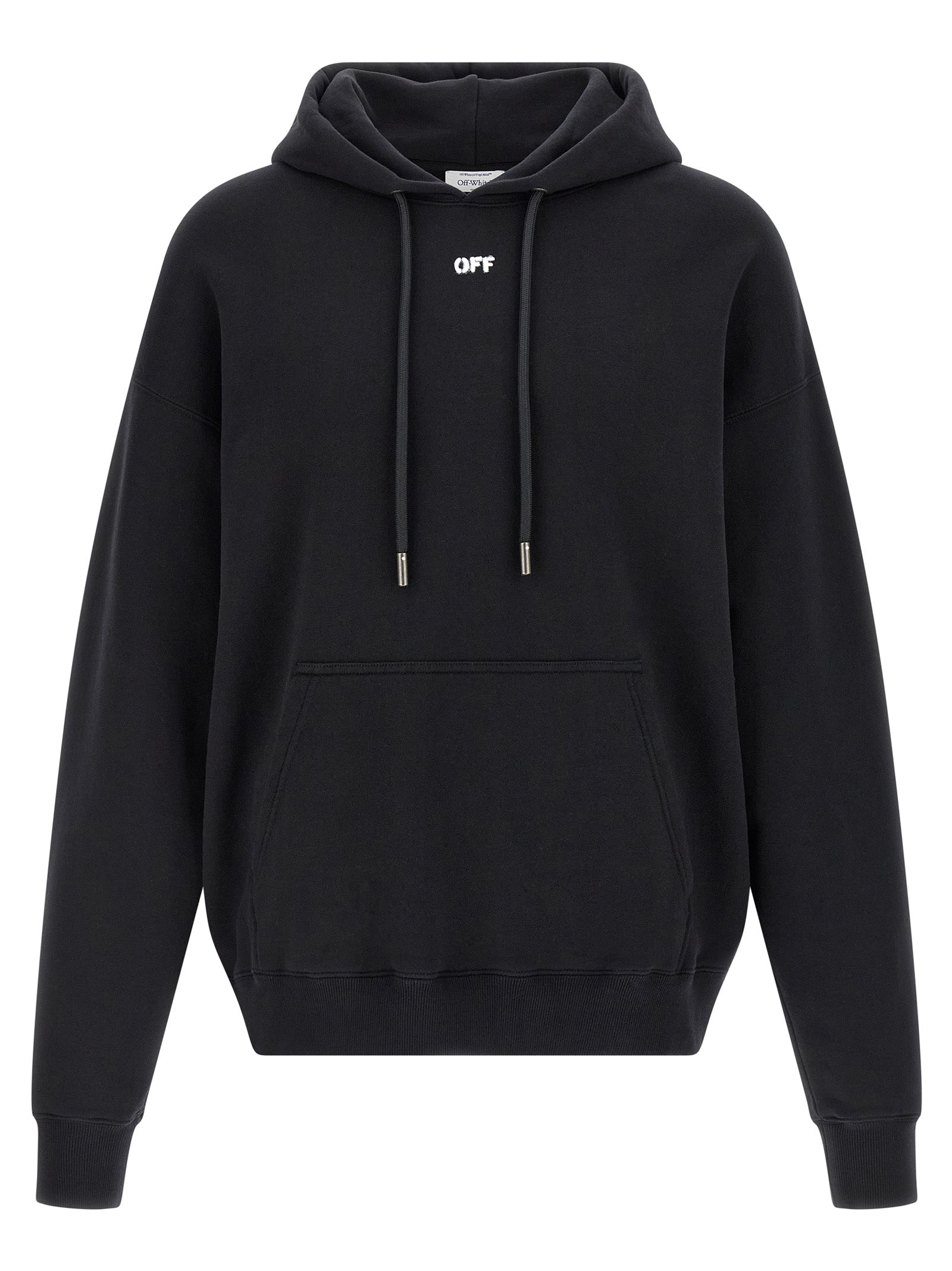 Sweatshirt Hoodie by Off-White for men in cotton black, white & print features an luminous silhouette, showcasing a sophisticated hooded neckline and for a truly luminous look.
