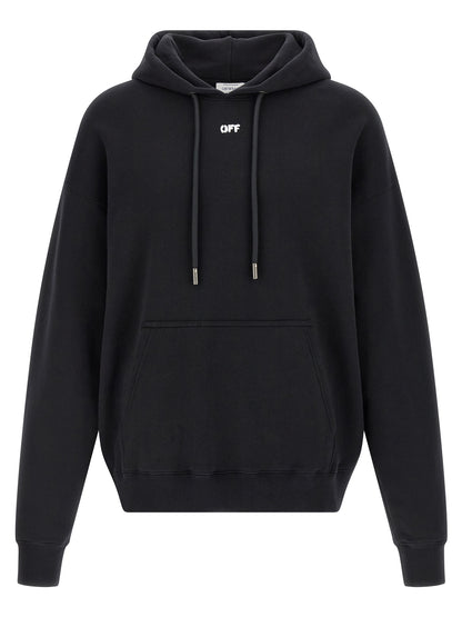 Sweatshirt Hoodie by Off-White for men in cotton black, white & print features an luminous silhouette, showcasing a sophisticated hooded neckline and for a truly luminous look.