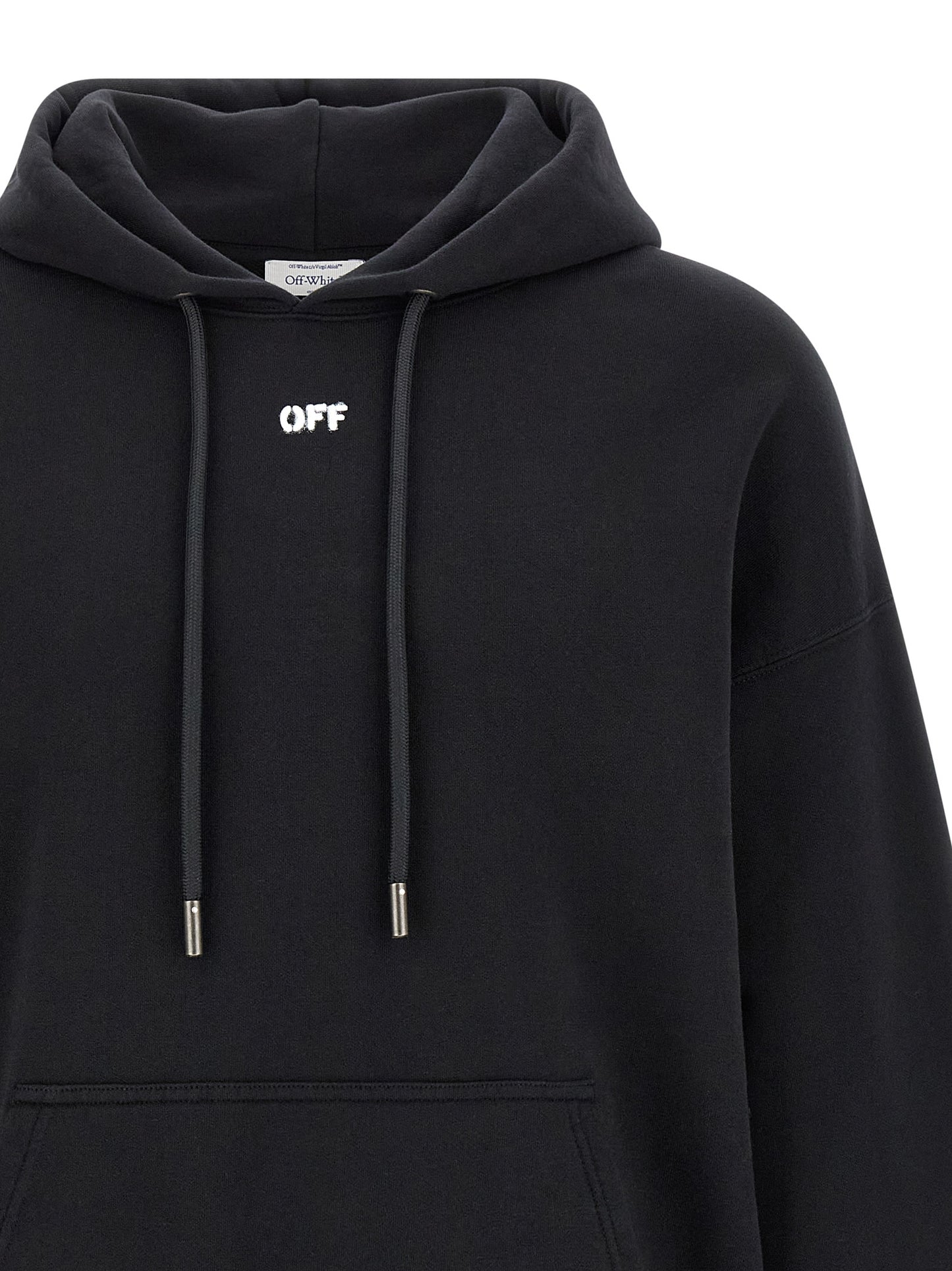 Sweatshirt Hoodie by Off-White for men in cotton black, white & print features a authentic silhouette, showcasing a sophisticated hooded neckline and authentic detail for a refined finish.