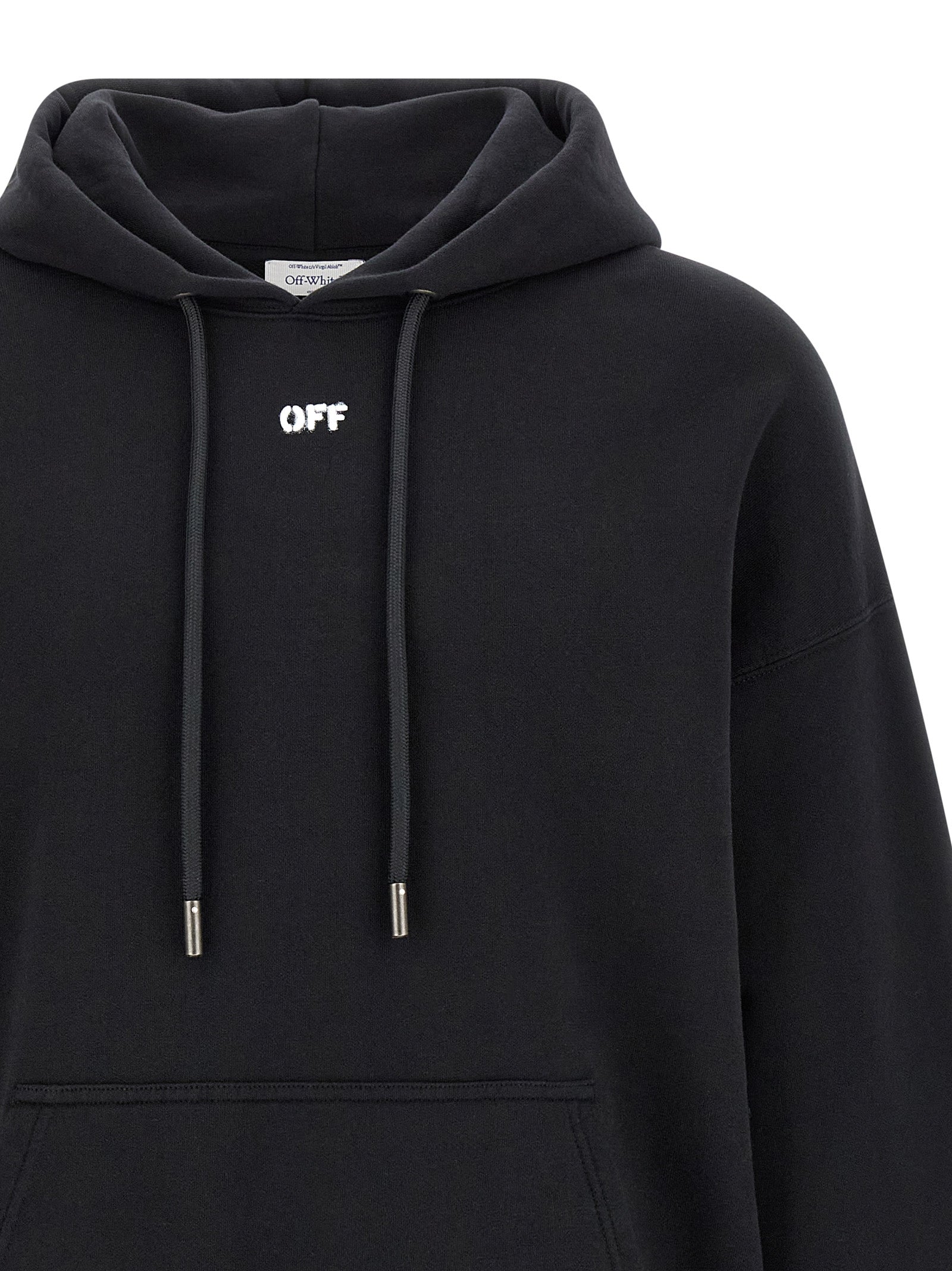 Sweatshirt Hoodie by Off-White for men in cotton black, white & print features a authentic silhouette, showcasing a sophisticated hooded neckline and authentic detail for a refined finish.