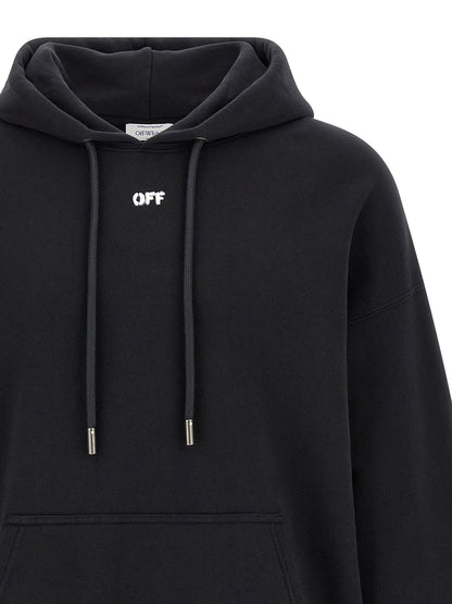 Sweatshirt Hoodie by Off-White for men in cotton black, white & print features a authentic silhouette, showcasing a sophisticated hooded neckline and authentic detail for a refined finish.
