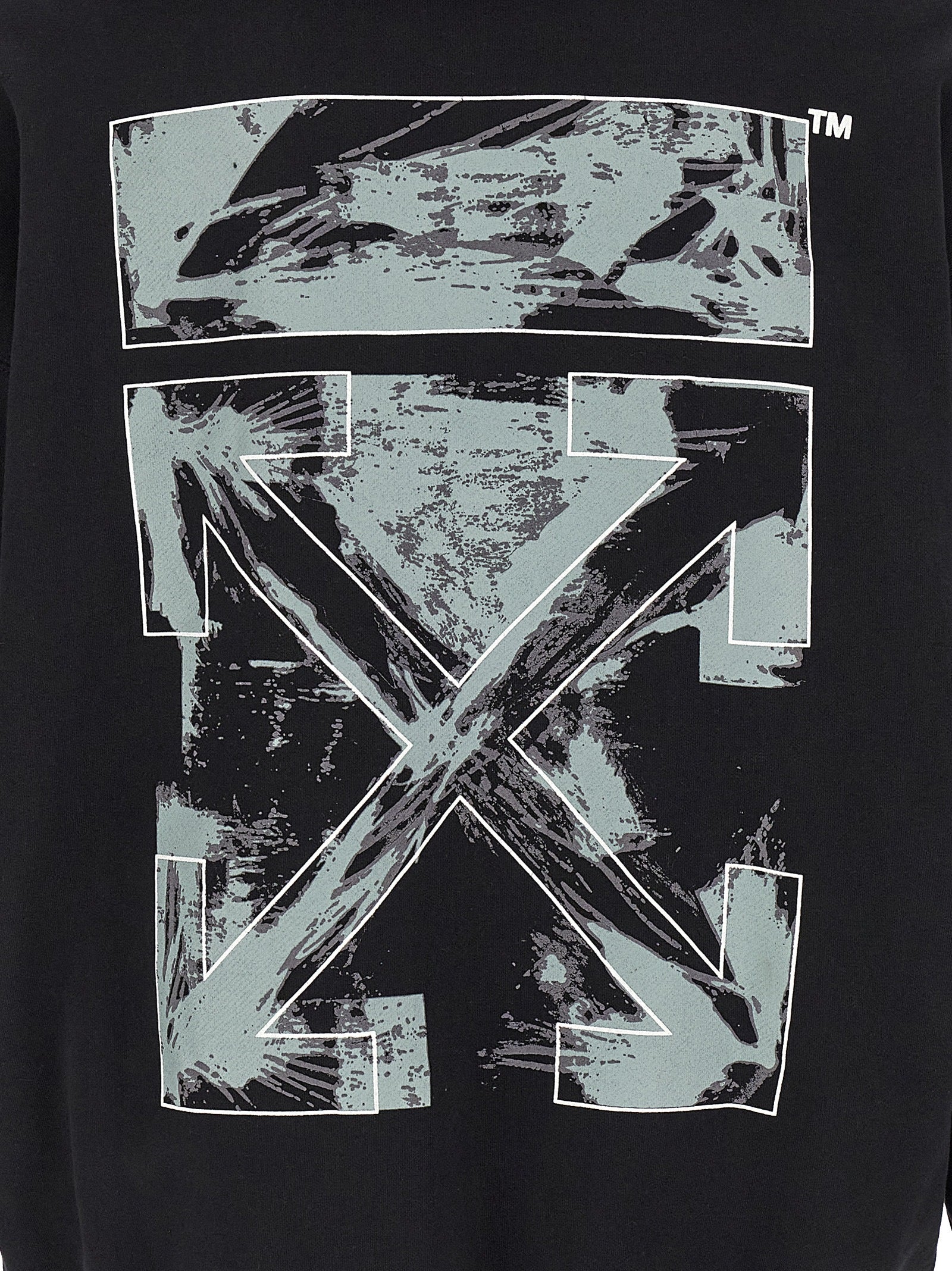 Sweatshirt Hoodie by Off-White for men in cotton black, white & print features an luminous silhouette, showcasing a sophisticated and for a truly luminous look.