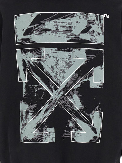 Sweatshirt Hoodie by Off-White for men in cotton black, white & print features an luminous silhouette, showcasing a sophisticated and for a truly luminous look.