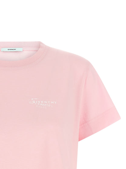 Givenchy Women's Short-Sleeve Crew Neck Cotton T-Shirt - Multicolor Pink Print