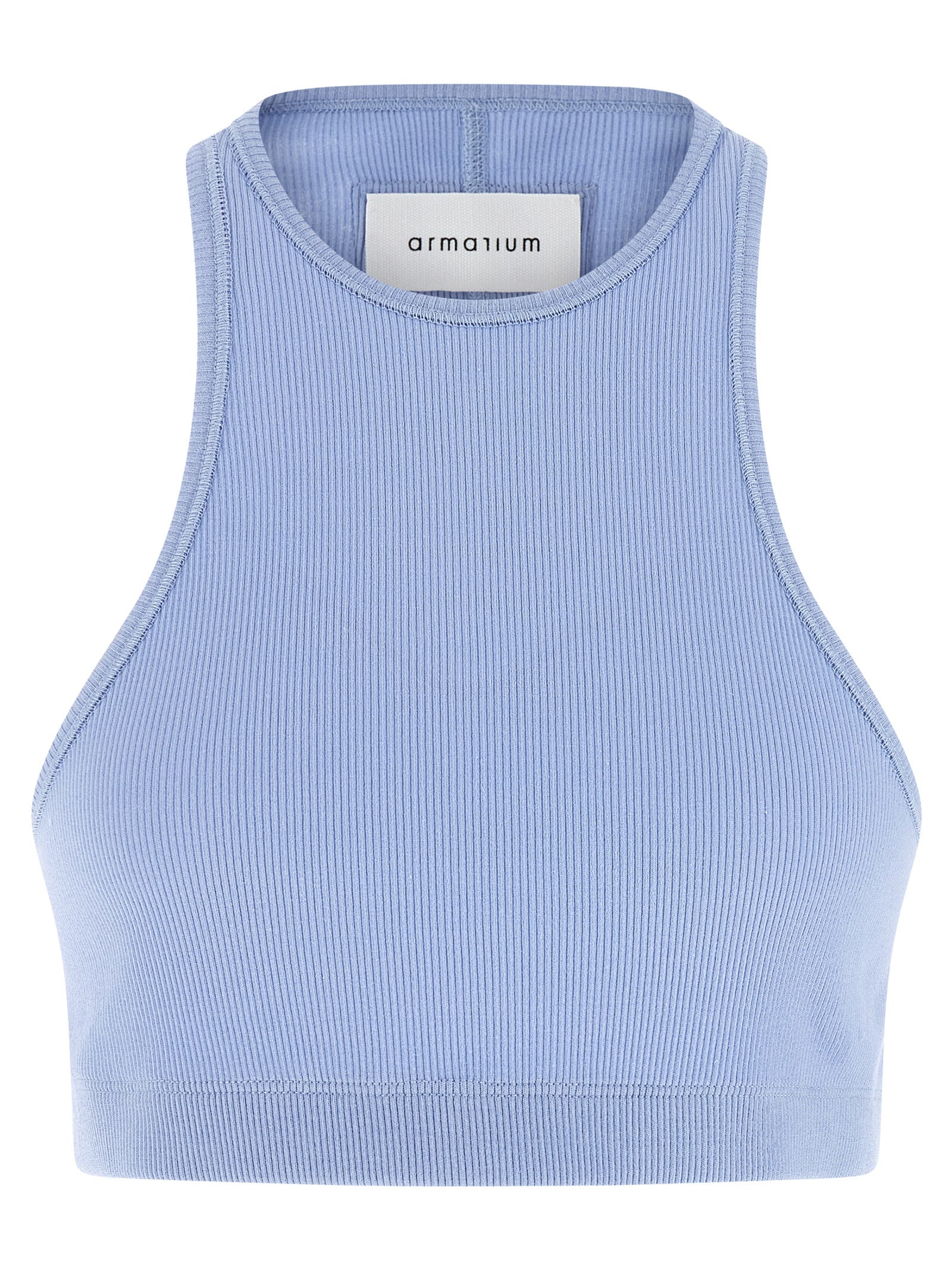 T-Shirt by Armarium for women in cotton light-blue features an edgy silhouette, meticulously detailed with a sophisticated and round neckline for a truly edgy finish.