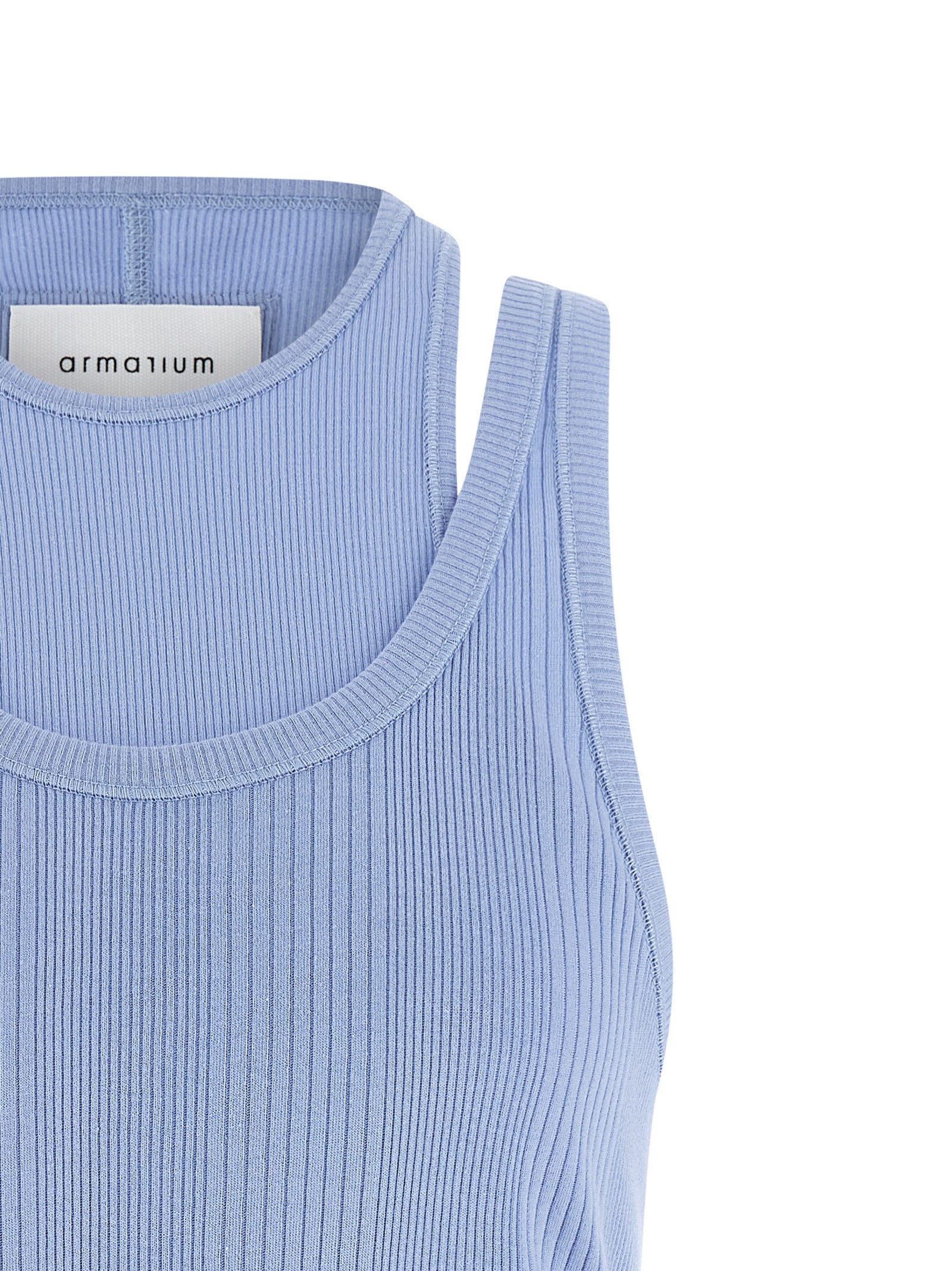 T-Shirt by Armarium for women in cotton light-blue showcases a chic silhouette, artfully detailed with a chic and for a chic finish.