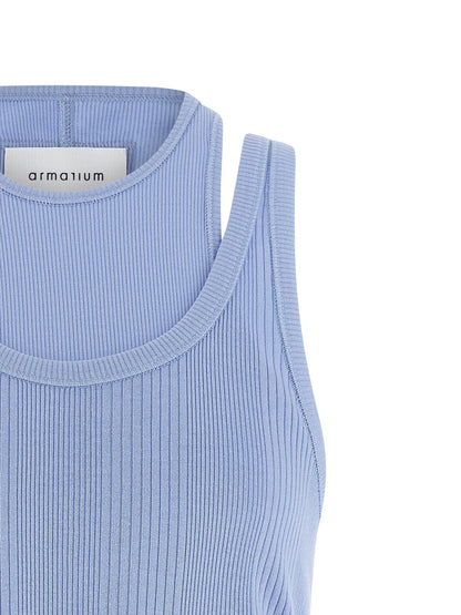 T-Shirt by Armarium for women in cotton light-blue showcases a chic silhouette, artfully detailed with a chic and for a chic finish.