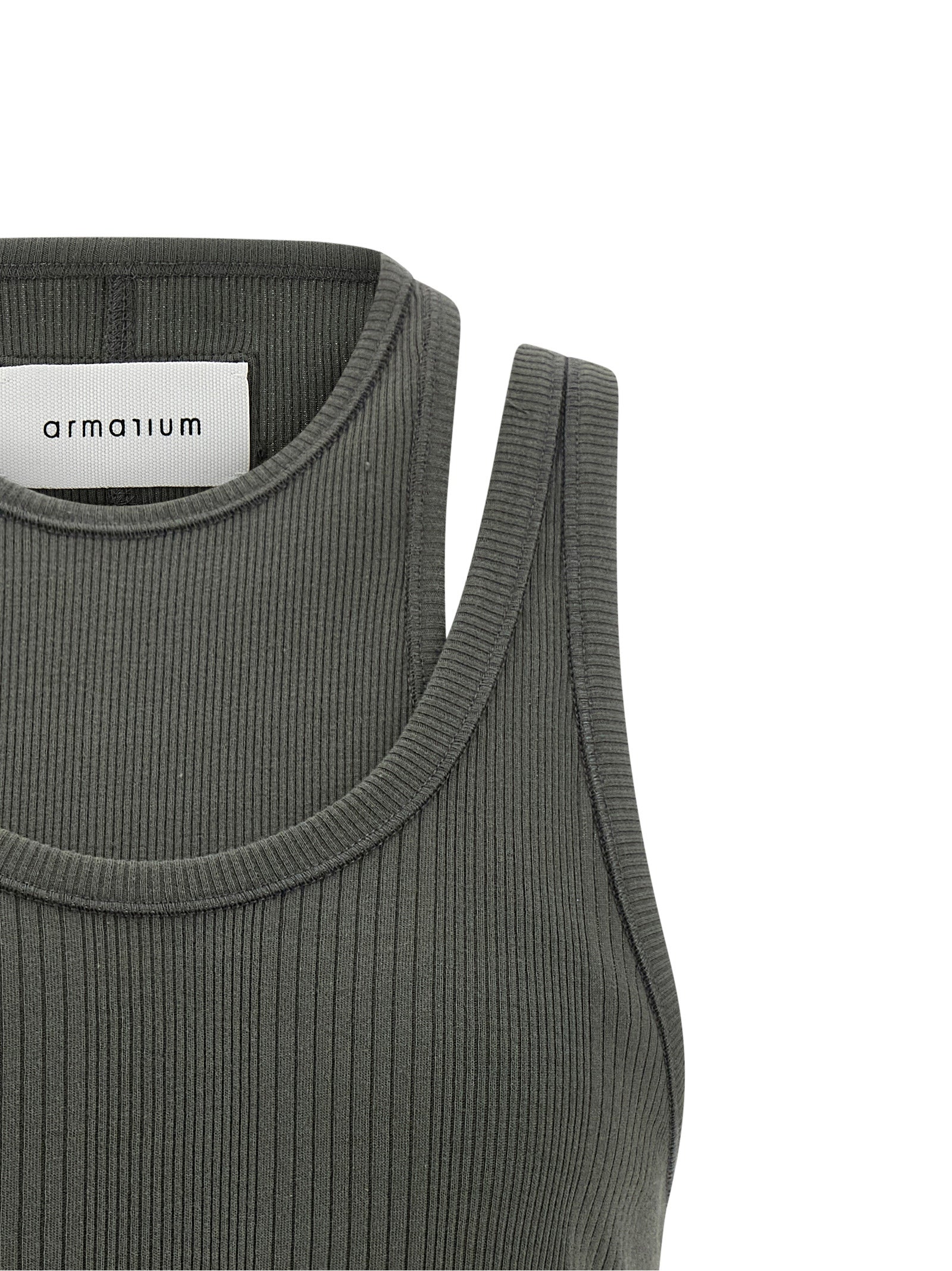 Tank Top by Armarium for women in cotton gray showcases a meticulous silhouette, artfully finished with a meticulous and for a sophisticated, meticulous look.
