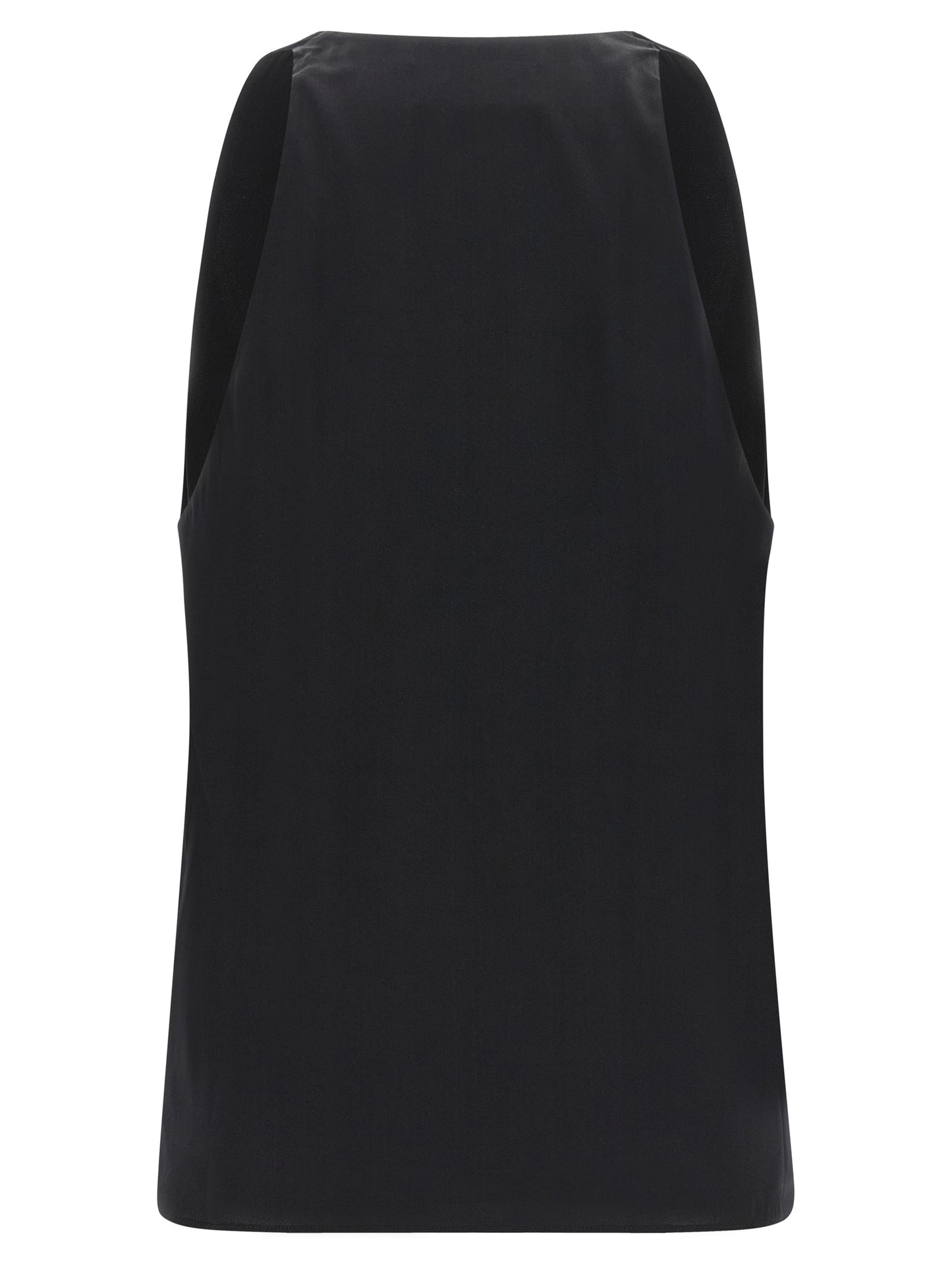 Tank Top by Armarium for women in silk satin black & transparent showcases a perennial silhouette, artfully detailed with a design and a perennial .