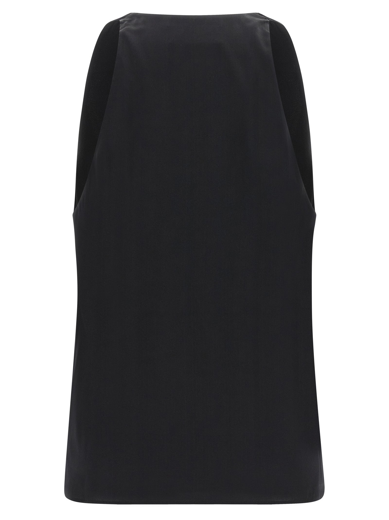 Tank Top by Armarium for women in silk satin black & transparent showcases a perennial silhouette, artfully detailed with a design and a perennial .