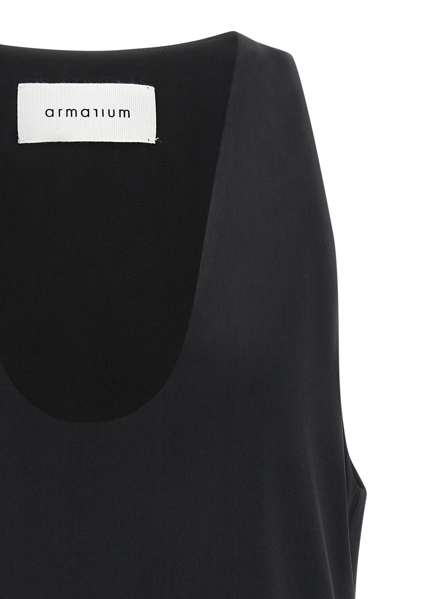 Tank Top by Armarium for women in silk satin black & transparent showcases a sublime silhouette, with and details for a sublime finish.