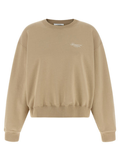 Activewear Sweatshirt by Givenchy for women in cotton beige showcases a athletic silhouette with long-sleeve sleeves, a athletic , and high-performance for a athletic aesthetic.