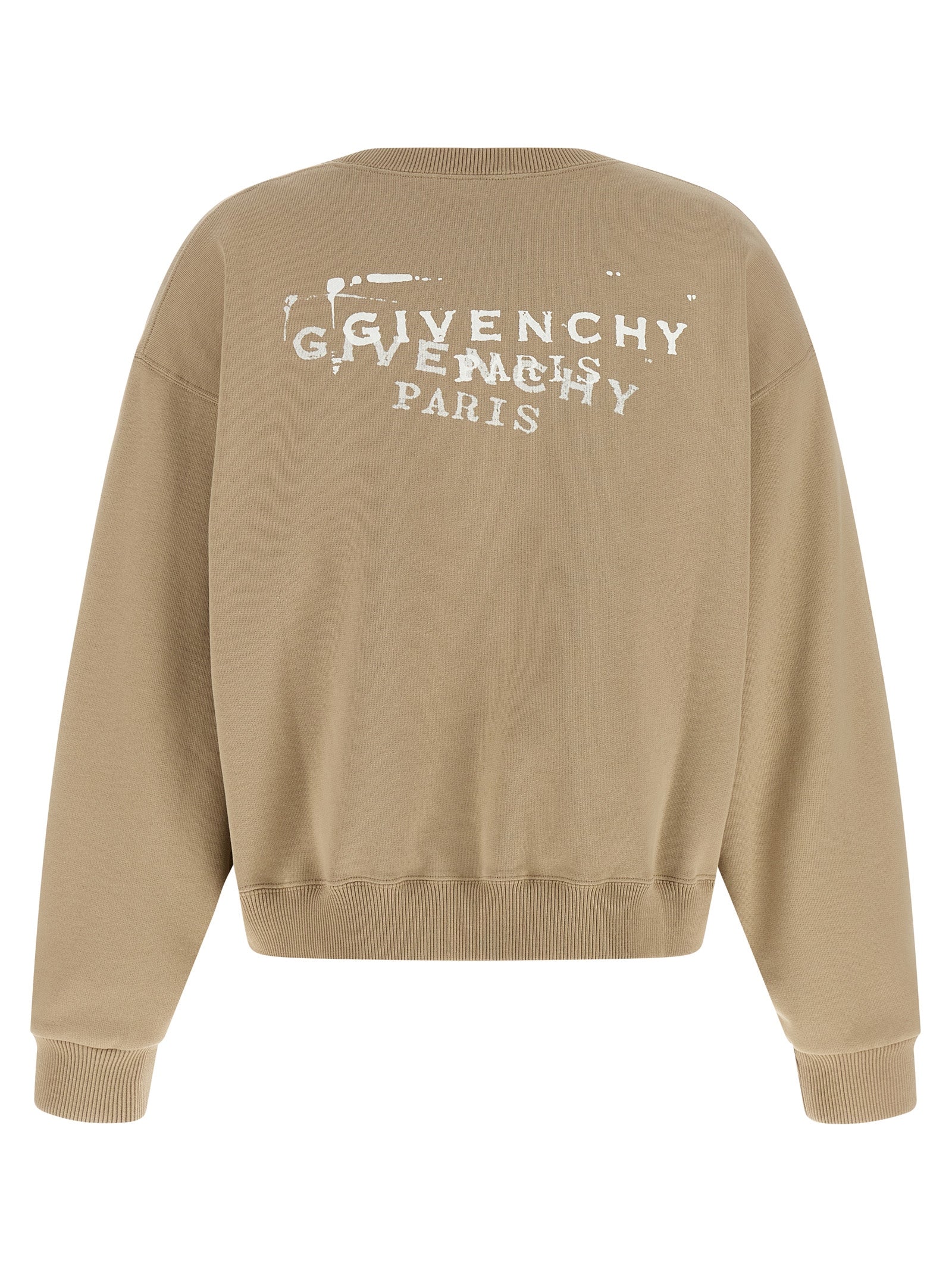 Activewear Sweatshirt by Givenchy for women in cotton beige presents a dynamic silhouette, featuring a dynamic and detailed with functional .