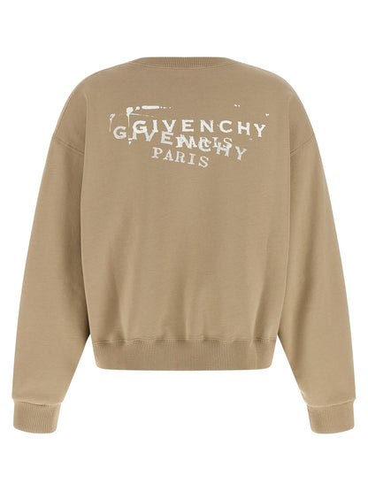 Activewear Sweatshirt by Givenchy for women in cotton beige presents a dynamic silhouette, featuring a dynamic and detailed with functional .