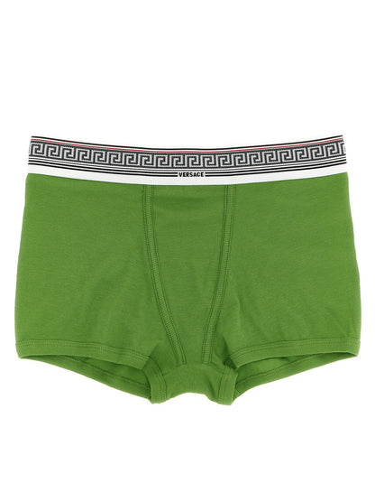 Underpants by Versace for women in stretch cotton bicolour, green, patterned & jacquard features a discreet silhouette, showcasing the sophisticated design of the Women's Stretch Cotton Underpants with a discreet fit.