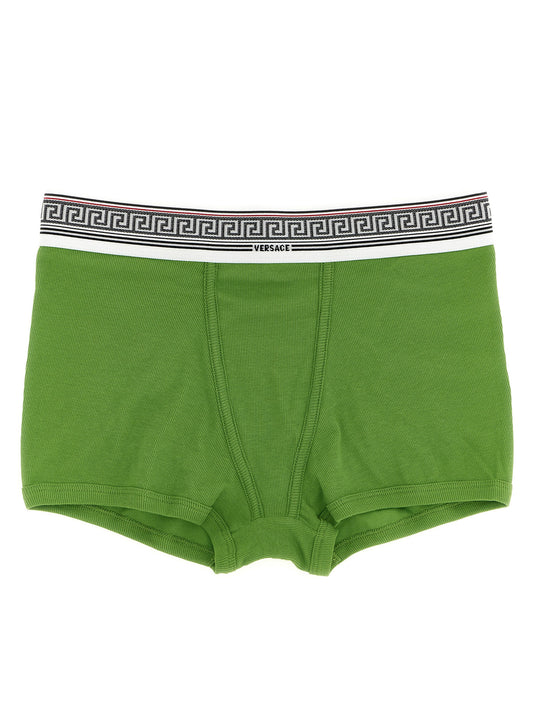 Underpants by Versace for women in stretch cotton bicolour, green, patterned & jacquard features a discreet silhouette, showcasing the sophisticated design of the Women's Stretch Cotton Underpants with a discreet fit.