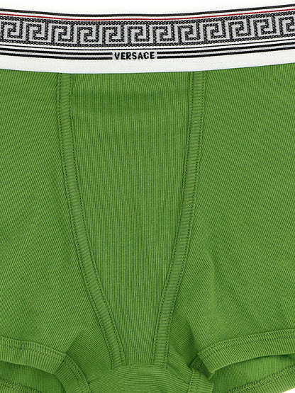 Underpants by Versace for women in stretch cotton bicolour, green, patterned & jacquard features an chic silhouette from the Women's Stretch Cotton Underpants collection, showcasing a sophisticated fit and chic design.