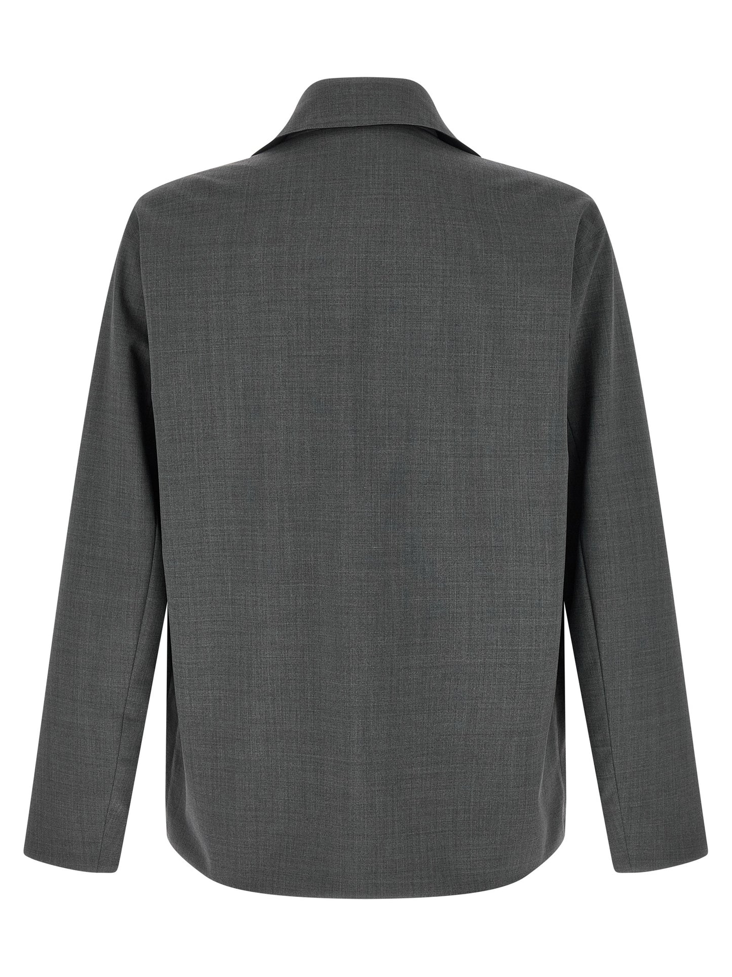 Overcoat by Herno for men in nylon polyester wool gray features a contemporary silhouette showcasing a contemporary and refined pockets for a sophisticated finish.