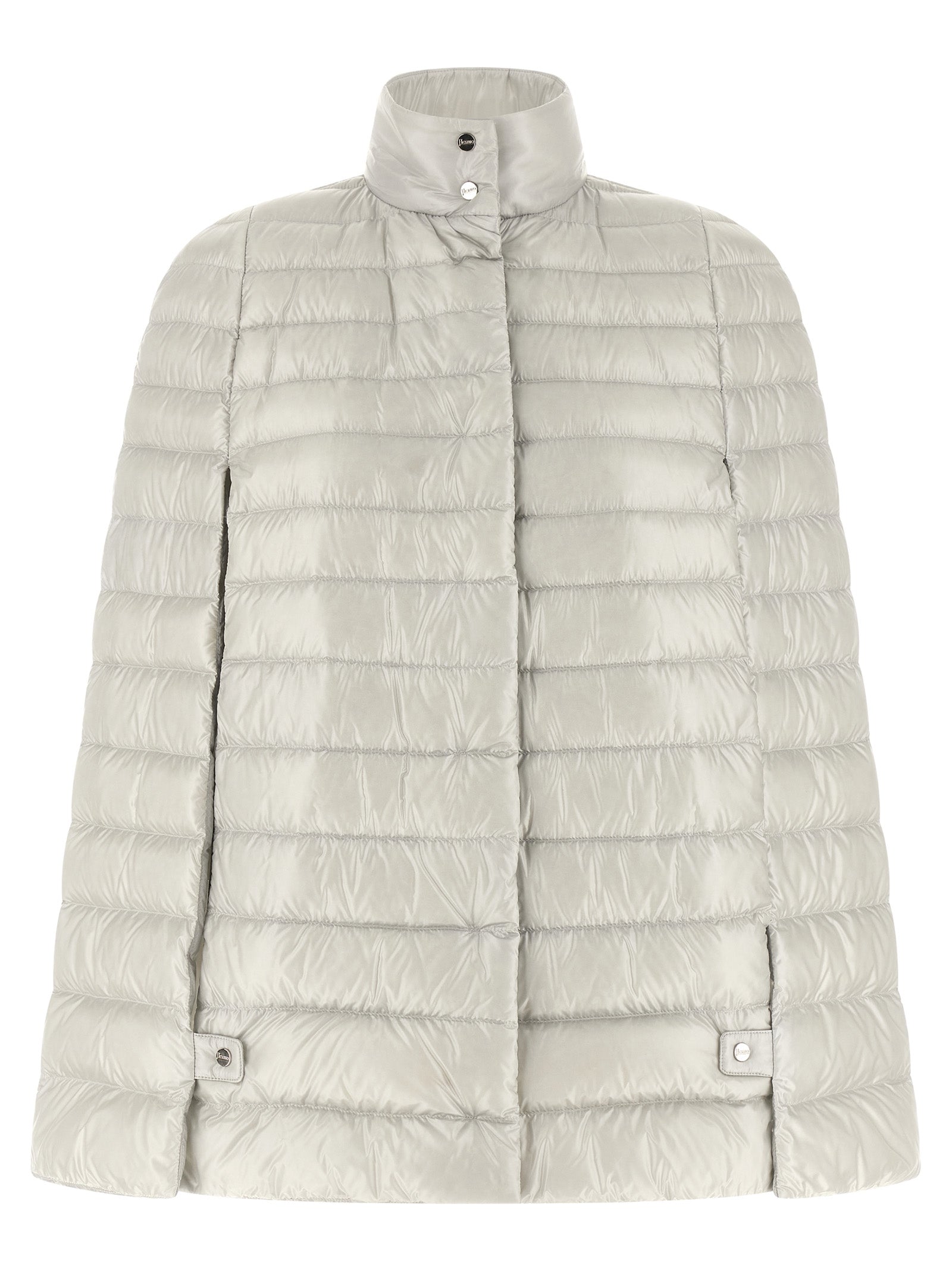 Cape by Herno for women in nylon & goose-down gray features an relaxed-luxury silhouette, showcasing a sophisticated and premium insulated for a truly relaxed-luxury finish.
