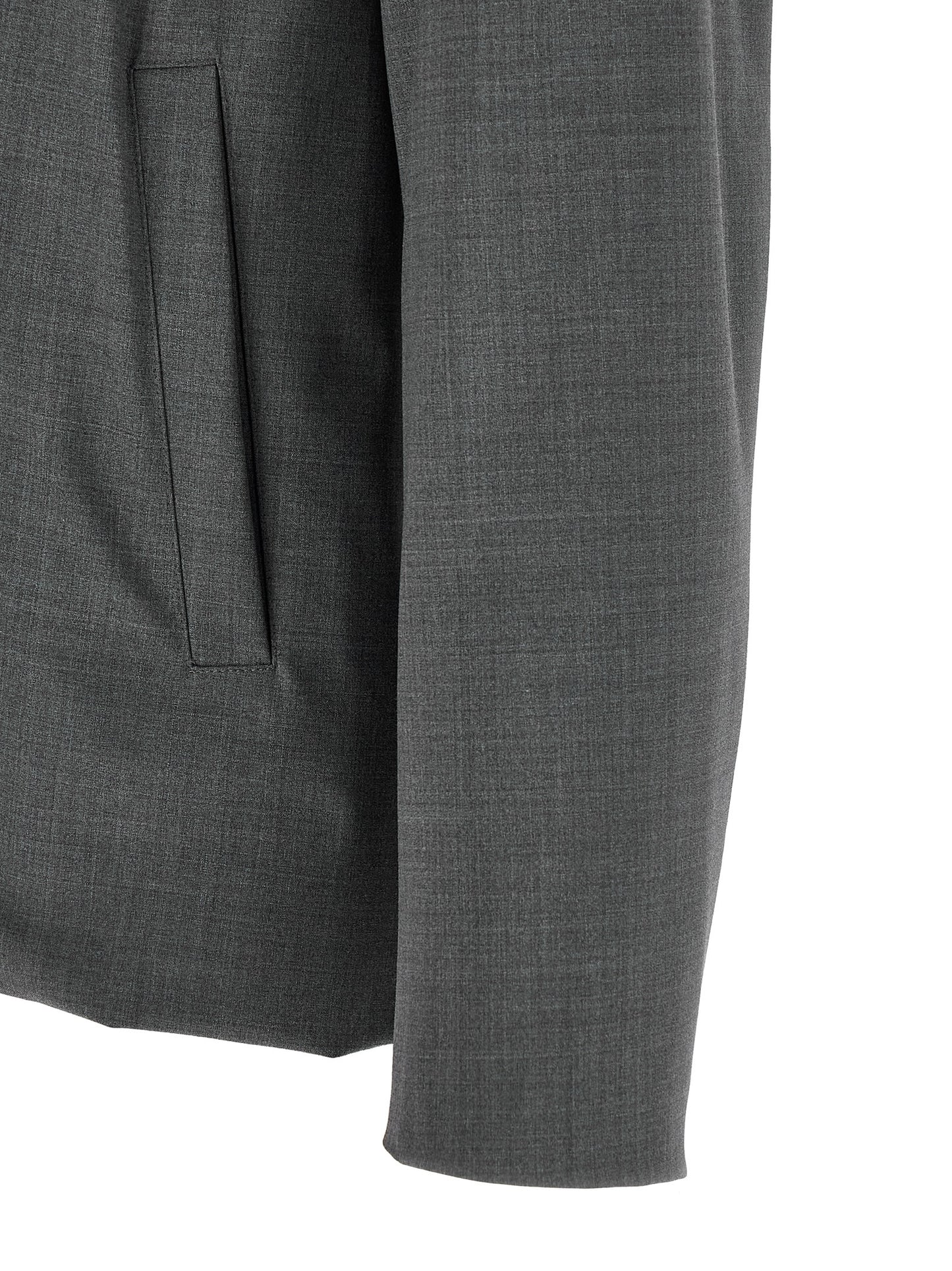 Overcoat by Herno for men in nylon polyester wool gray features an voluminous silhouette, showcasing distinct pockets and a voluminous for a truly voluminous aesthetic.