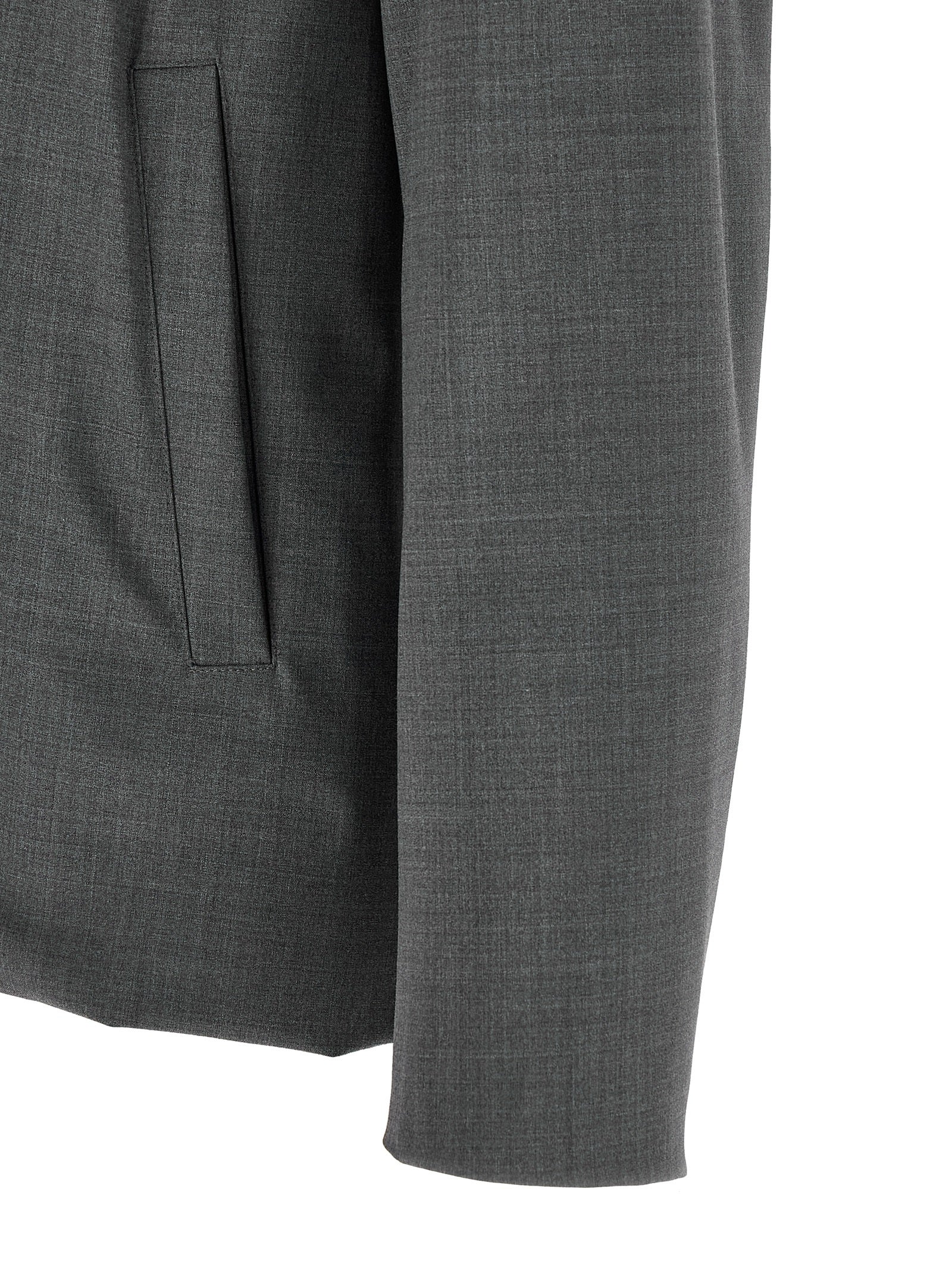 Overcoat by Herno for men in nylon polyester wool gray features an voluminous silhouette, showcasing distinct pockets and a voluminous for a truly voluminous aesthetic.