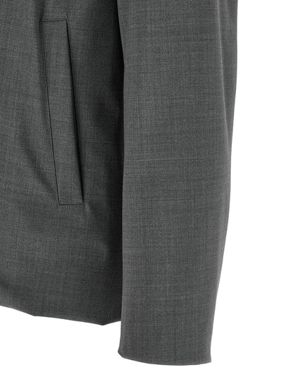 Overcoat by Herno for men in nylon polyester wool gray features an voluminous silhouette, showcasing distinct pockets and a voluminous for a truly voluminous aesthetic.