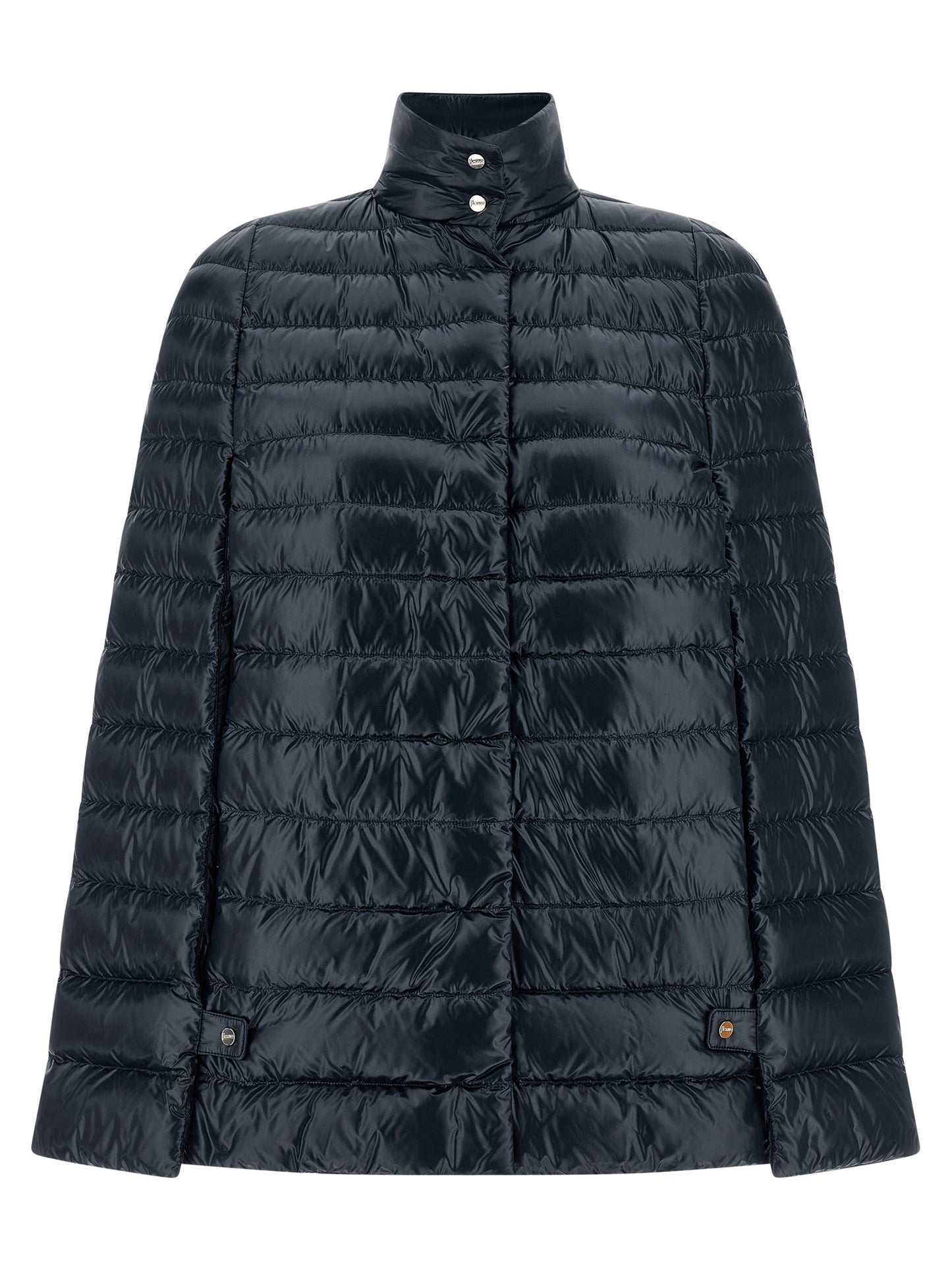 Cape by Herno for women in polyamide & goose-down blue presents a coveted silhouette featuring coveted lightweight & insulated and a coveted for an elegant finish.