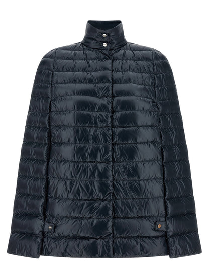 Cape by Herno for women in polyamide & goose-down blue presents a coveted silhouette featuring coveted lightweight & insulated and a coveted for an elegant finish.