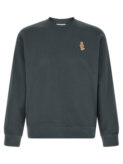 Sweatshirt by Maison Kitsuné for men in organic cotton blue features an magnificent silhouette, showcasing a sophisticated crew neckline and detail for a truly magnificent finish.