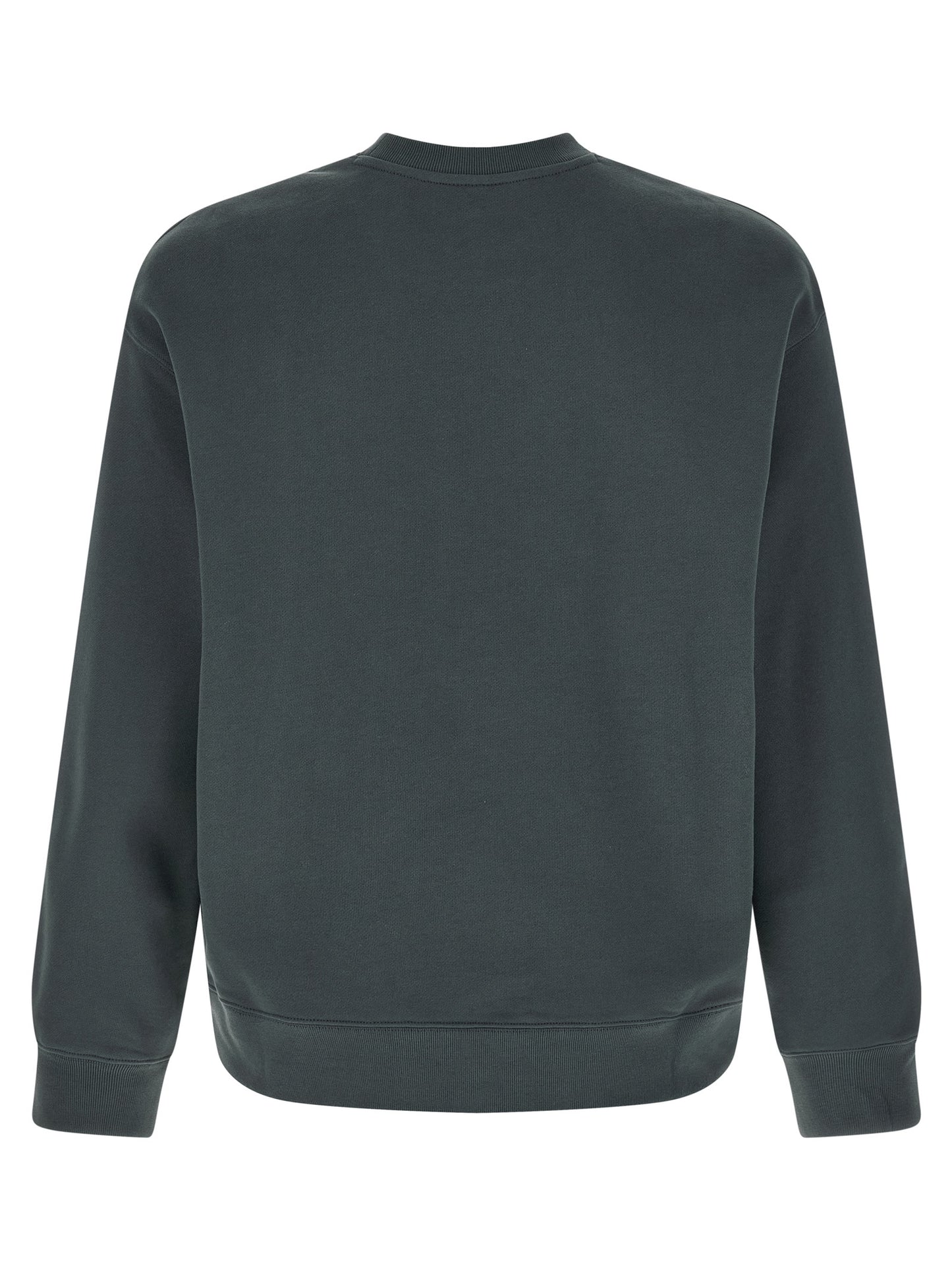 Sweatshirt by Maison Kitsuné for men in organic cotton blue showcases a slouchy chic silhouette, artfully detailed with a slouchy chic crew neckline and for a slouchy chic finish.