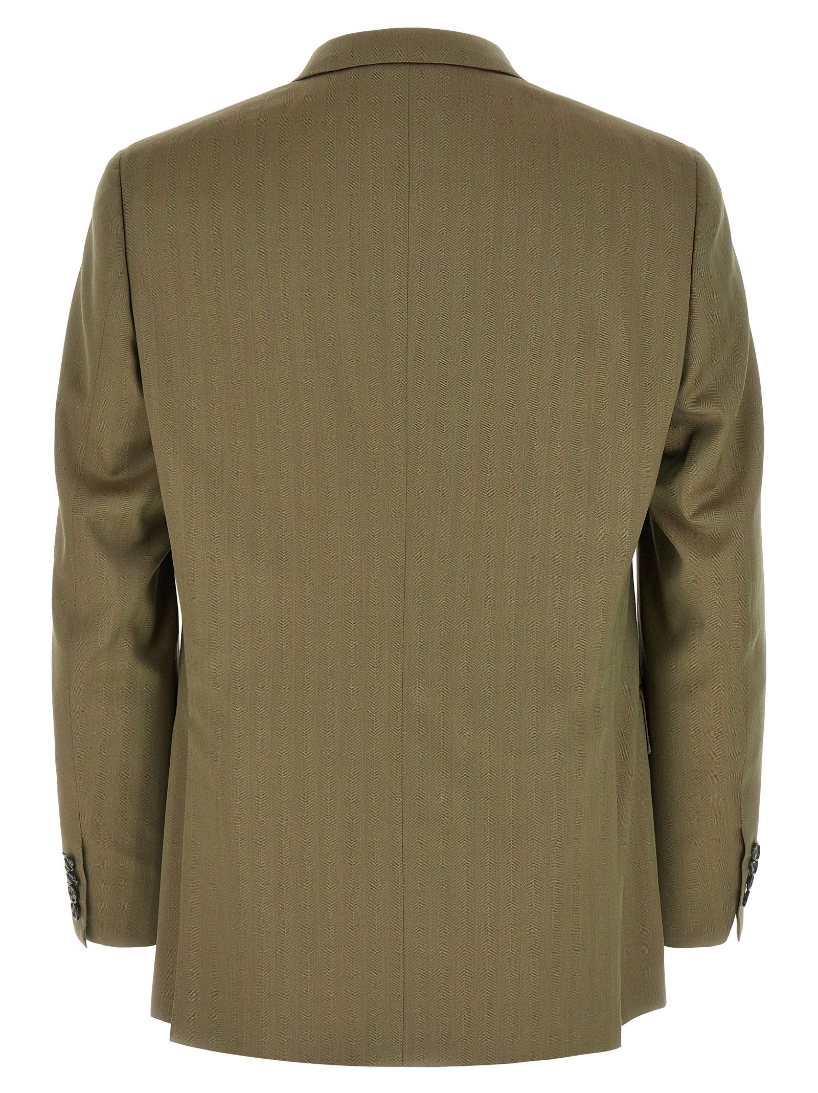Pant Suit by Brioni for men in cupro wool bicolour, green & herringbone presents a sublime silhouette, showcasing a sophisticated and a sublime slim that exemplifies modern elegance.