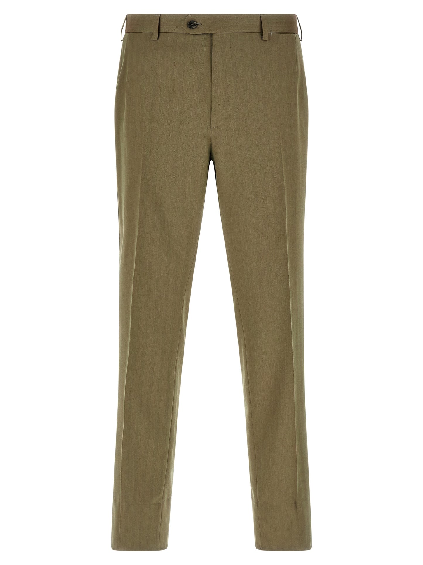 This Pant Suit by Brioni for men in cupro wool bicolour, green & herringbone presents a discerning silhouette, featuring a sophisticated and a discerning slim for a refined and polished look.