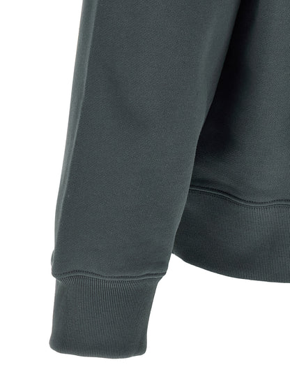 Sweatshirt by Maison Kitsuné for men in organic cotton blue presents a smart casual silhouette, featuring a smart casual crew neckline and for a sophisticated look.