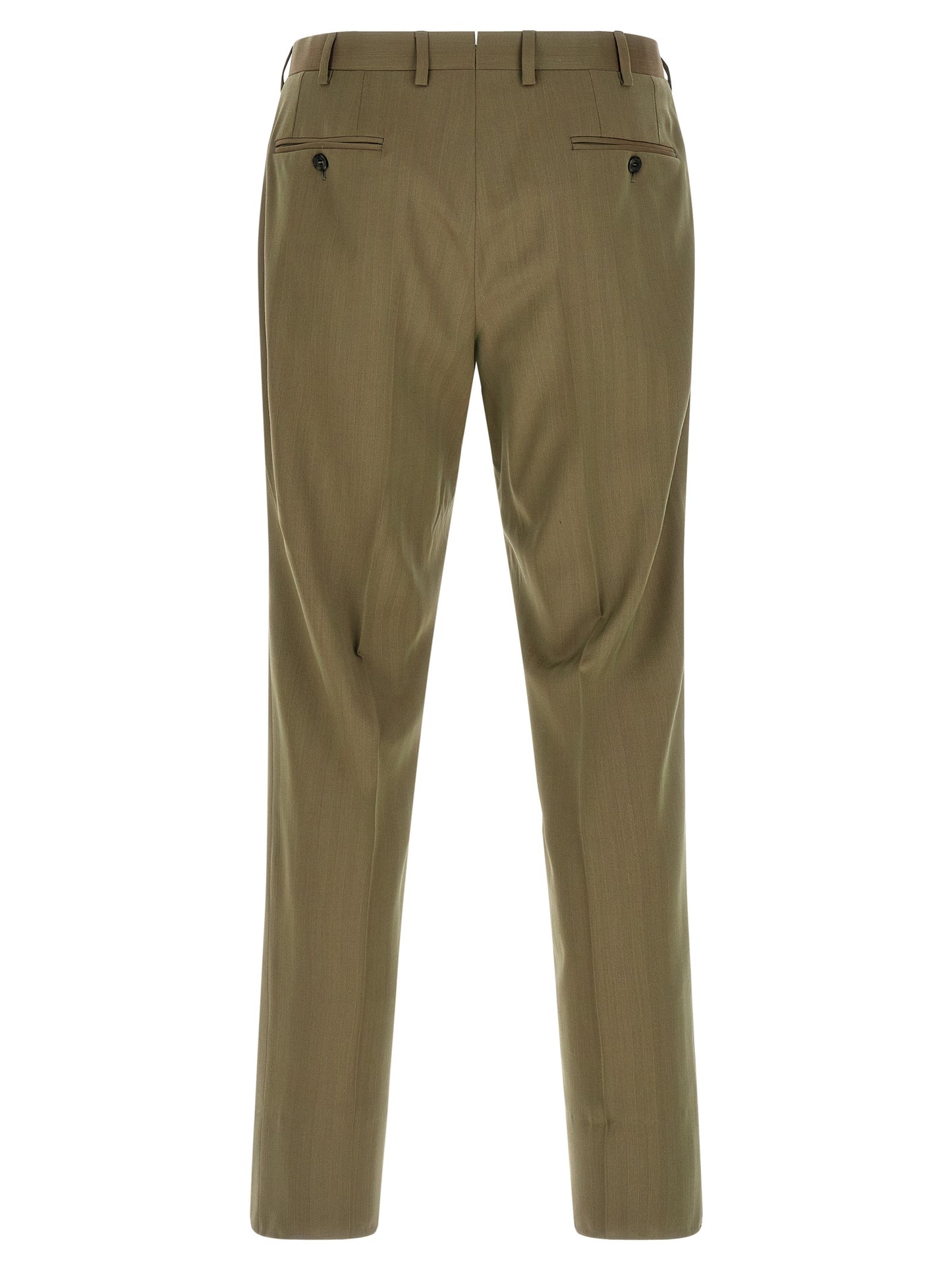 Pant Suit by Brioni for men in cupro wool bicolour, green & herringbone showcases an bespeak silhouette, artfully detailed with a sophisticated and an bespeak slim for a refined finish.