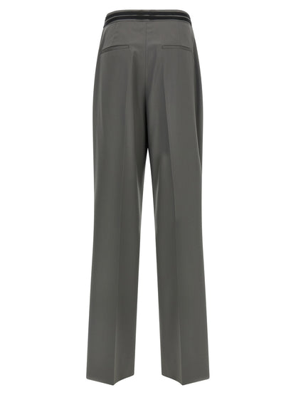 Trousers by Armarium for women in virgin wool gray features a artisanal silhouette, showcasing a sophisticated wide with a long and for a artisanal finish.