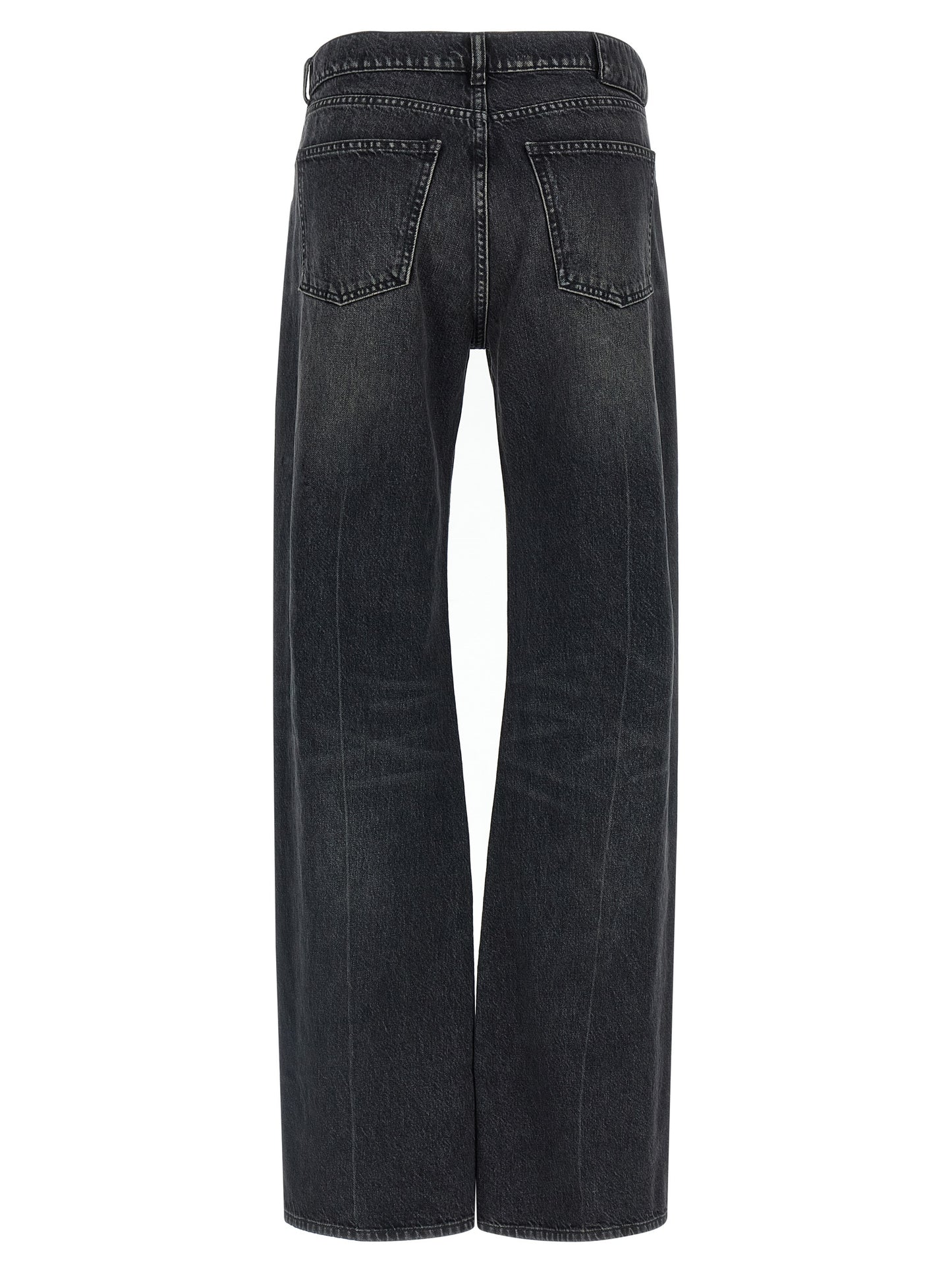 Jeans by Armarium for women in denim cotton black features a refined silhouette with a refined straight-leg, defined by a mid rise and a refined long for a refined finish.