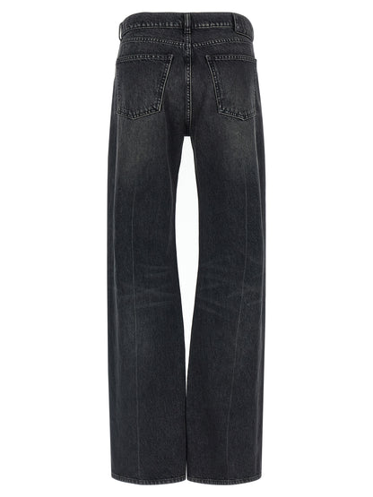 Jeans by Armarium for women in denim cotton black features a refined silhouette with a refined straight-leg, defined by a mid rise and a refined long for a refined finish.