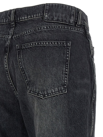 Jeans by Armarium for women in denim cotton black features an sophisticated mid rise and straight-leg with a precise long, creating a sophisticated and sophisticated silhouette.