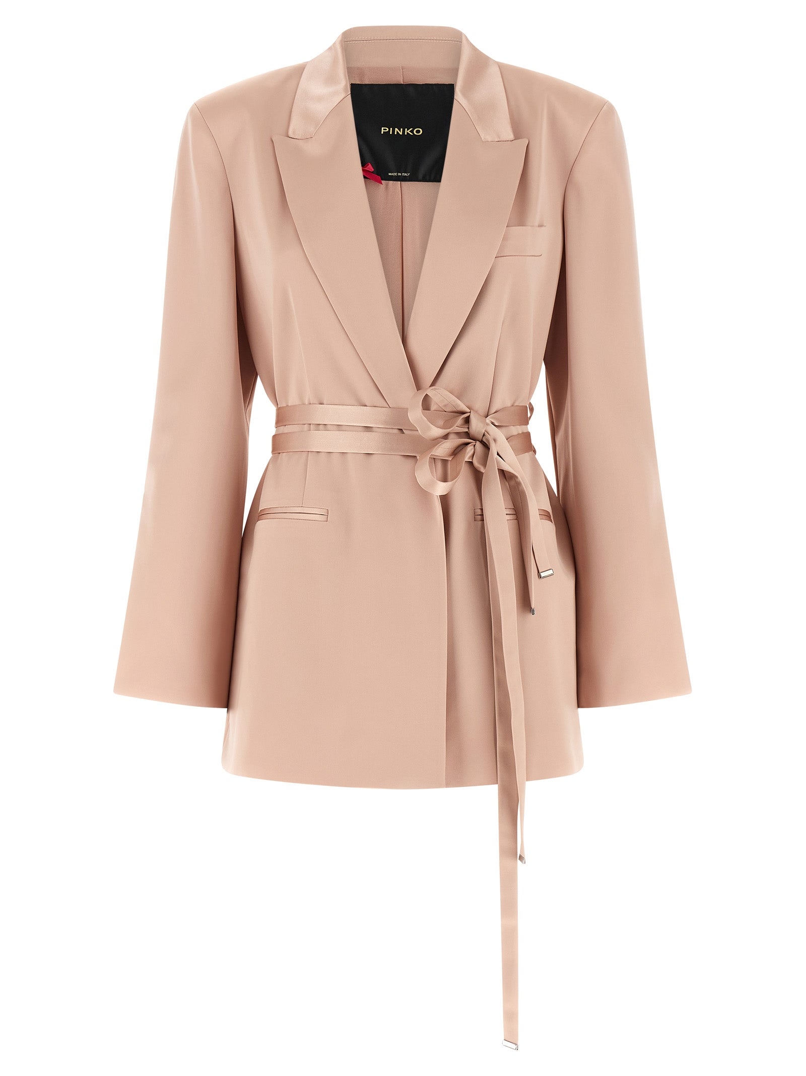 Blazer by PINKO for women in polyester satin multicolor & pink features an stylish silhouette, showcasing a sophisticated v-neck neckline and stylish for a truly stylish finish.