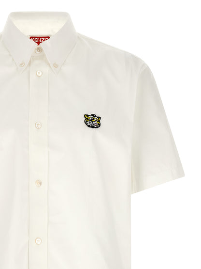 Shirt by Kenzo for men in cotton white showcases a sharp silhouette, elegantly detailed with a sharp and sharp .