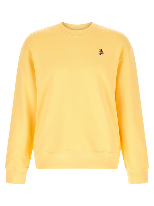 Sweatshirt by Maison Kitsuné for men in organic cotton bicolour & yellow presents a smart casual silhouette, featuring a smart casual crew neckline and long-sleeve for a sophisticated look.