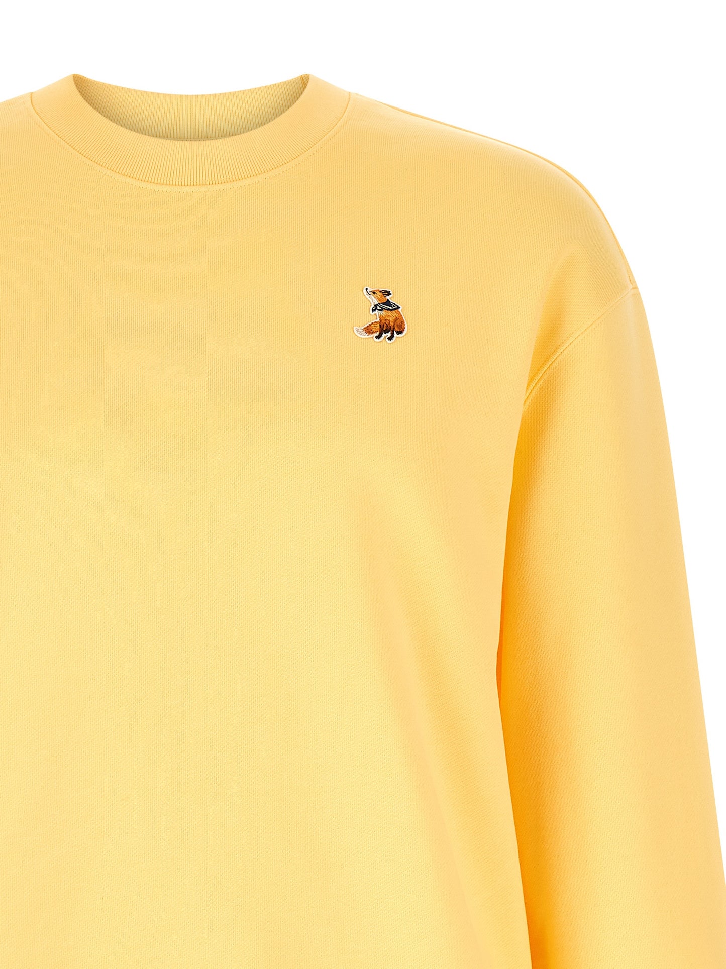 Sweatshirt by Maison Kitsuné for men in organic cotton bicolour & yellow features an magnificent silhouette, showcasing a sophisticated crew neckline and detail for a truly magnificent finish.