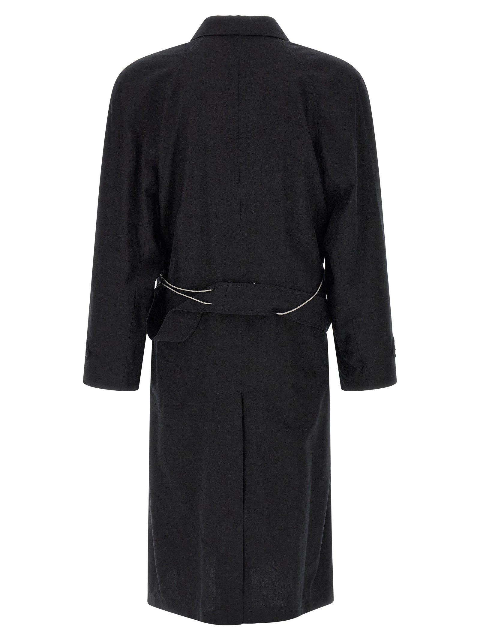 Trench Coat by Magliano for men in cotton and black presents a exquisite silhouette, showcasing a exquisite v-neck neckline and functional for an elevated aesthetic.