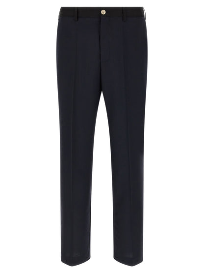 Casual Pants by Marni for men in virgin wool blue features a polished silhouette with a polished straight-leg, reaching a polished long and finished with a polished .