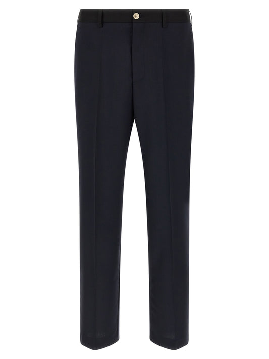 Casual Pants by Marni for men in virgin wool blue features a polished silhouette with a polished straight-leg, reaching a polished long and finished with a polished .